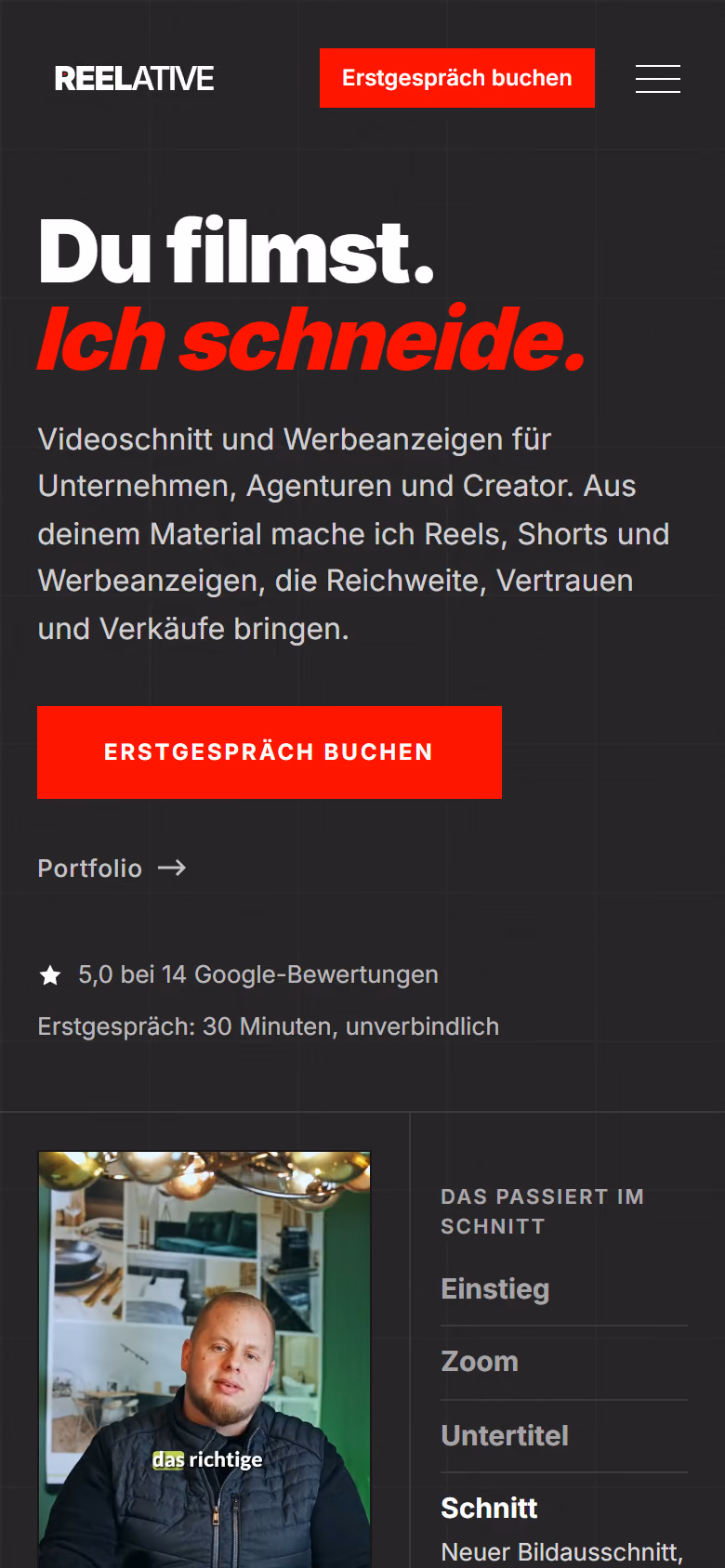 Dieselbe Startseite am Handy